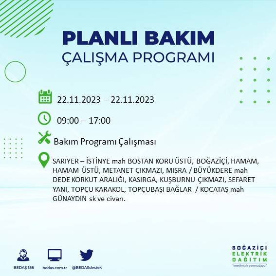 İstanbul'un bu ilçelerinde yaşayanlar dikkat: Saatlerce sürecek elektrik kesintisi için hazır olun 29